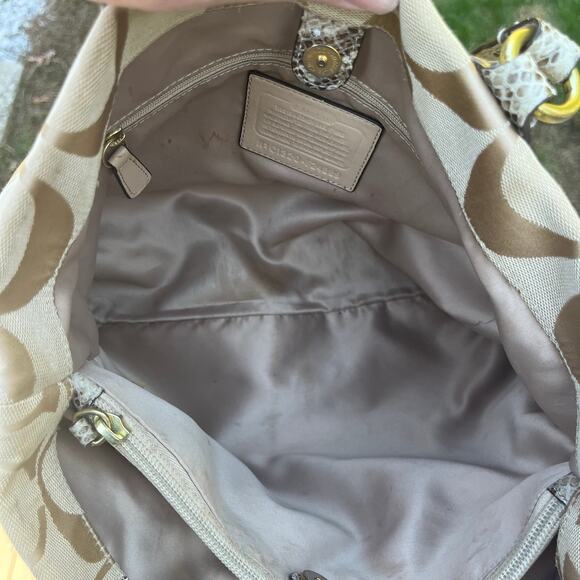 COACH, Python-Embossed Leather, Ashley Spectator Signature Shoulder Bag - Picture 13 of 13